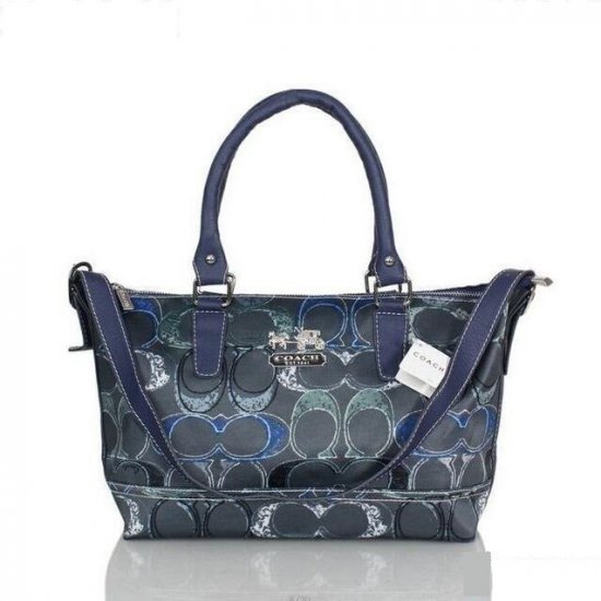 Coach Logo In Monogram Small Navy Totes BYF - Click Image to Close